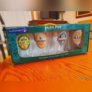 NIB Luminarc Beer Glasses Irish Pub Collection 16 oz. Set of 4